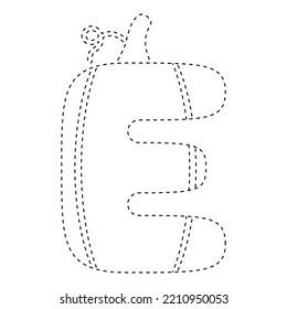 Letter E tracing worksheet for kids