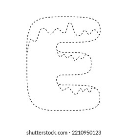 Letter E tracing worksheet for kids