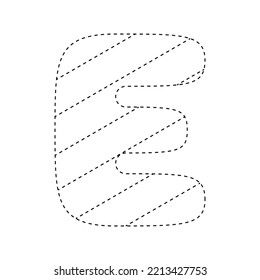 Letter E tracing worksheet for kids