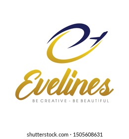 Letter E for Travel, Airlines, Aviation Logo Vector