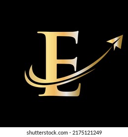 Letter E Travel Logo Vector Template. Initial Travel Logo on Letter E Symbol Concept