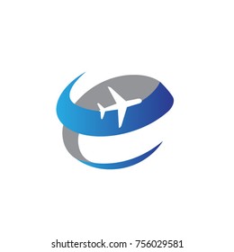 Letter E Travel Plane Logo Template Stock Vector (Royalty Free ...