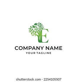 Letter E Tree Logo Design
