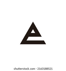 Letter e triangle geometric symbol simple logo vector