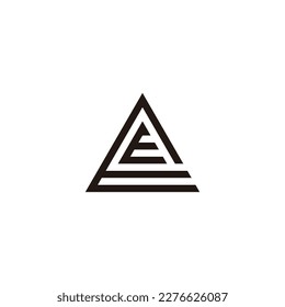 Buchstabe E in E, dreieckiges geometrisches Symbol, einfaches Logo, Vektorgrafik