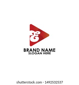 letter e with triangle modern logo design vector
