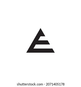 letter E triangle, simple symbol building logo vector