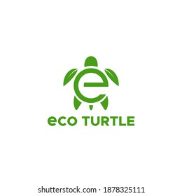 Letter E turtle logo inspired by nature