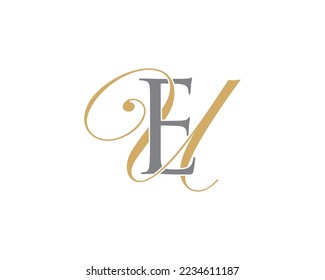 Letter E and U Logo Icon 012