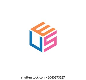 Letter E U S logo. Initial design vector, web logo icon