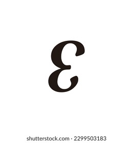Letter E unique geometric symbol simple logo vector