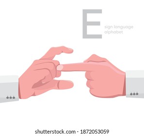 The letter 'E. Universal and Turkish handicapped hand alphabet letter E. Disabled hand. Hand tongue. Learning the alphabet, non-verbal communication, expression gestures vector.