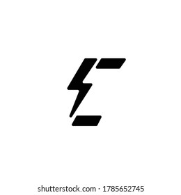 the letter e uses the basic form of lightning, can be used as a logo ornament.