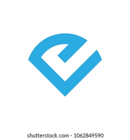 letter e v logo vector