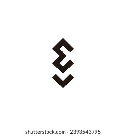 Letter E and v square geometric symbol simple logo vector