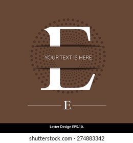 Letter E vector alphabet inserted into the paper cut. ABC concept type as logo. Typography design