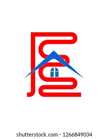 Letter E vector with home logo
