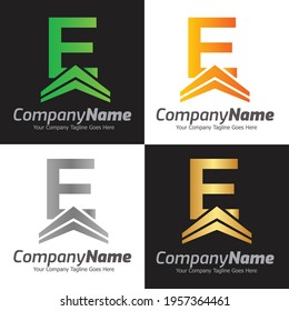 Letter E vector logo template, Colorful Letter E logo, Real Estate, Building and Construction Logo Design Template Vector Icon