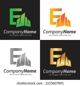 Letter E vector logo template, Colorful Letter E logo, Real Estate, Building and Construction Logo Design Template Vector Icon