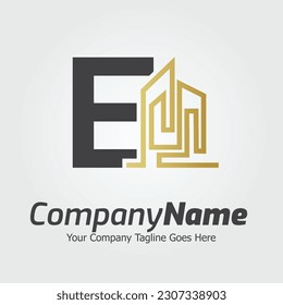 Letter E vector logo template, Colorful Letter E logo, Real Estate, Building and Construction Logo Design Template Vector Icon