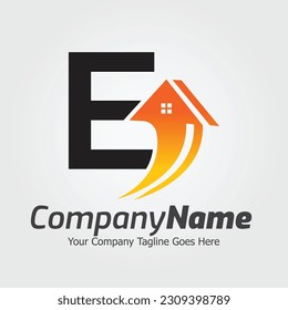 Letter E vector logo template, Colorful Letter E logo, Real Estate, Building and Construction Logo Design Template Vector Icon