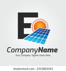 Letter E vector logo template, Colorful Letter E logo, Solar power logo design,  Solar panel logo, Renewable energy, Solar energy brand