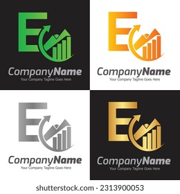 Letter E vector logo template, Colorful Letter E logo, Financial Company Logo, Financial Institute Advisors Logo Design Template Vector Icon