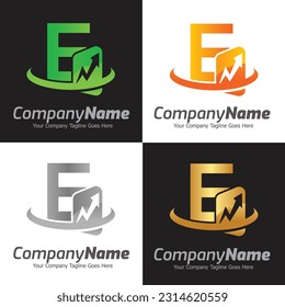 Letter E vector logo template, Colorful Letter E logo, Financial Company Logo, Financial Institute Advisors Logo Design Template Vector Icon