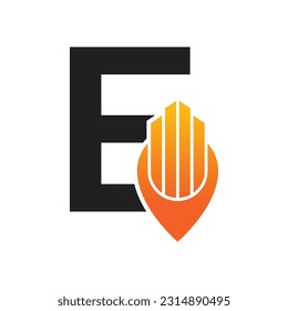 Letter E vector logo template, Colorful Letter E logo, Real Estate, Building and Construction Logo Design Template Vector Icon