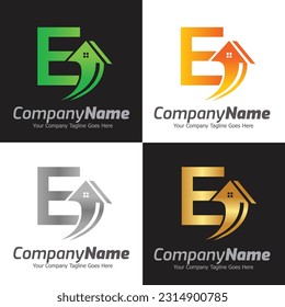 Letter E vector logo template, Colorful Letter E logo, Real Estate, Building and Construction Logo Design Template Vector Icon