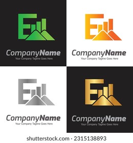 Letter E vector logo template, Colorful Letter E logo, Financial Company Logo, Financial Institute Advisors Logo Design Template Vector Icon