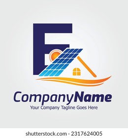 Letter E vector logo template, Colorful Letter E logo, Solar power logo design,  Solar panel logo, Renewable energy, Solar energy brand