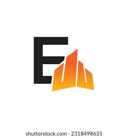 Letter E vector logo template, Colorful Letter E logo, Real Estate, Building and Construction Logo Design Template Vector Icon