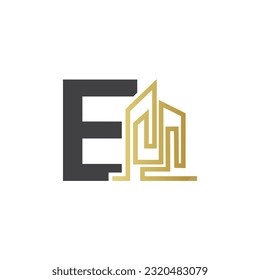 Letter E vector logo template, Colorful Letter E logo, Real Estate, Building and Construction Logo Design Template Vector Icon