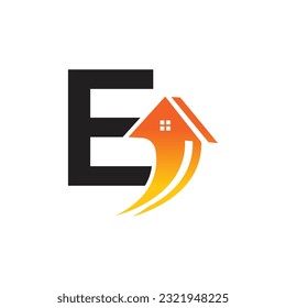 Letter E vector logo template, Colorful Letter E logo, Real Estate, Building and Construction Logo Design Template Vector Icon