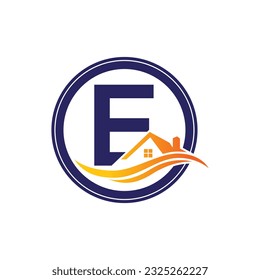 Letter E vector logo template, Colorful Letter E logo, Real Estate, Building and Construction Logo Design Template Vector Icon