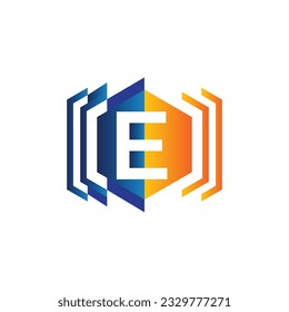 Letter E vector logo template, Colorful Letter E logo, Financial Company Logo, Financial Institute Advisors Logo Design Template Vector Icon