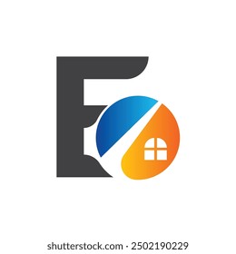 Letter E vector logo template, Colorful Letter E logo, Real Estate, Building and Construction Logo Design Template Vector Icon