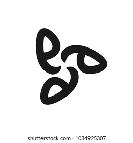 letter E vector logo. triangle. fan. wind logo.