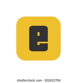 Letter E vector, logo. Useful as branding symbol, corporate identity, alphabet element, square app icon, clip art, and illustration.