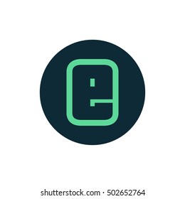 Letter E vector, logo. Useful as branding symbol, corporate identity, alphabet element, circle app icon, clip art, and illustration.