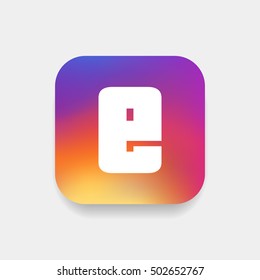 Letter E vector, logo. Useful as branding symbol, corporate identity, alphabet element, square app icon, clip art, and illustration.