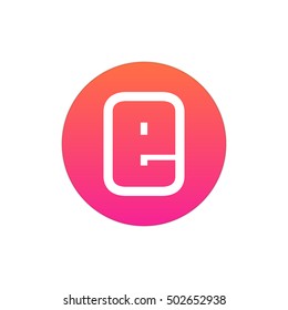 Letter E vector, logo. Useful as branding symbol, corporate identity, alphabet element, circle app icon, clip art, and illustration.