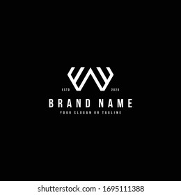 plantilla vectorial de diseño de logotipo de letra E y W