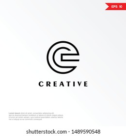 Letter e wabstract line logo design template. Universal vector icon. Modern logotype symbol. eps10