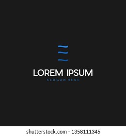 Letter E Water Blue Creative Business Logo