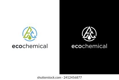 Letter E water drop chemical logo icon design template elements