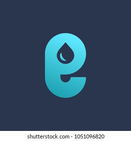 Letter E water drop logo icon design template elements