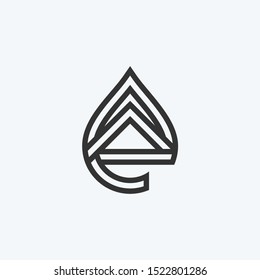 Letter E water drop logo icon design vector symbol 