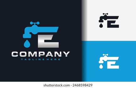 letter E water faucet logo